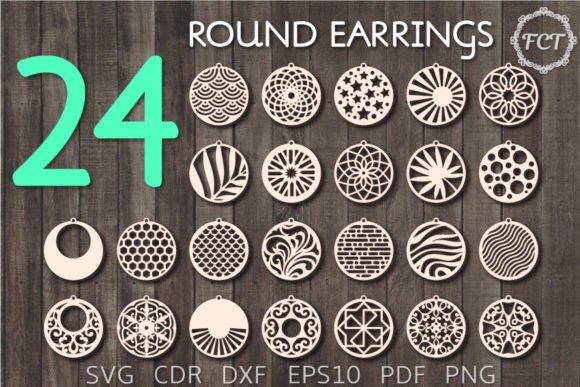 24 Mandala Earrings SVG Bundle: A Versatile Design for Custom Jewelry Creators