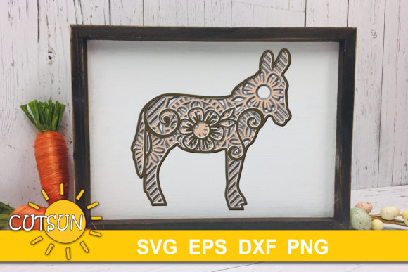 3D Layered Donkey Mandala SVG - 5 Layers: A Creative Craft Resource