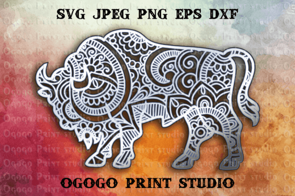 Bison - 3D Layered Mandala SVG: A Versatile Tool for Creative Crafters