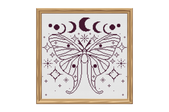 Celestial Moth Cross Stitch Pattern