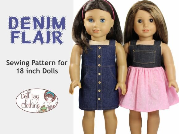 Denim Flair Dress PDF Sewing Pattern: A Classic Choice for 18-Inch Dolls