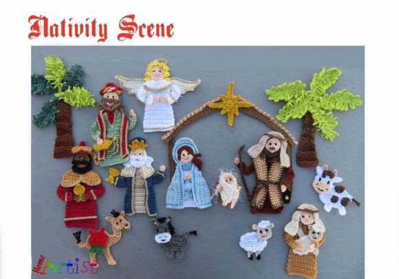 Discover the Magic of the Nativity Scene Crochet Applique Pattern