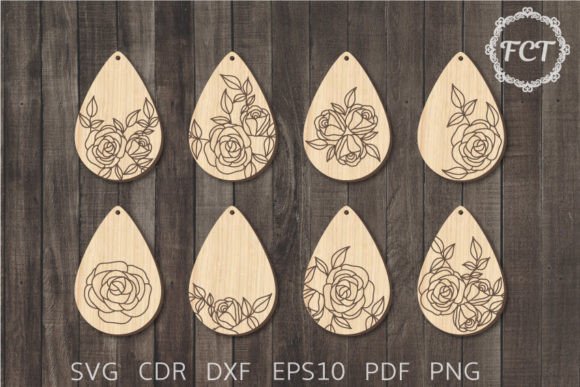 Earrings SVG Engraved with Rose Flowers: A Versatile Design for Creative Projects