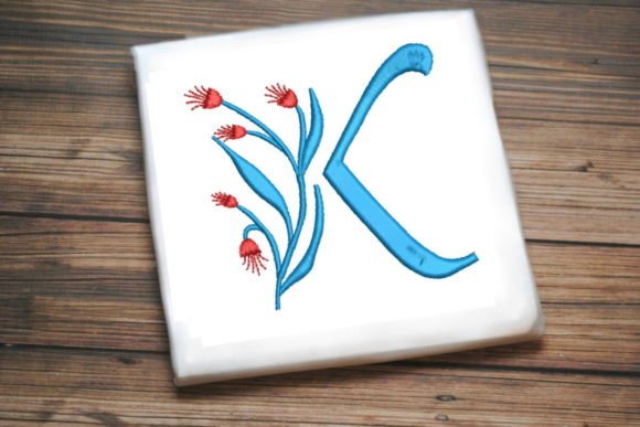 Floral Monogram Letter K: A Timeless Embroidery Design for Personalized Creations