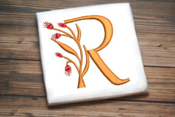 Floral Monogram Letter R